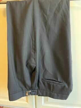 Allure Men Size 37 R adjustable 36-38 , Super Fine Wool Dress Pants Black